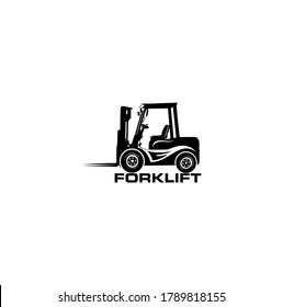 Forklift logo silhouette black vector