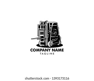 Forklift logo vector, forklift icon
