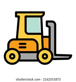 Forklift machine icon outline vector. Farm machine. Combine vehicle