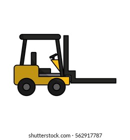 forklift machine logistic icon vector illustration design