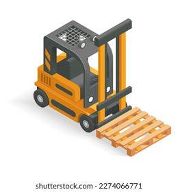 forklift to move cargo vector illustration