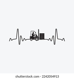 Forklift Operator Heartbeat Pulse funny t-shirt design
