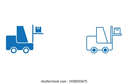 Forklift outline and filled vector icon sign symbol