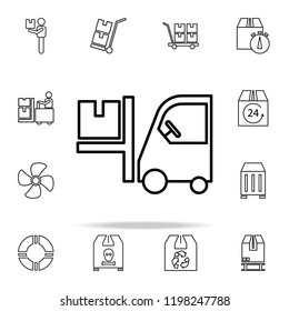 Forklift outline icon. Cargo logistic icons universal set for web and mobile