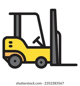 Forklift outline icon. Transportation illustration for templates, web design and infographics. Pixel-perfect at 64x64
