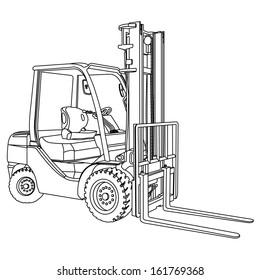 Forklift Outline Vector