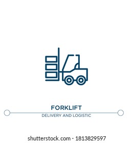 Gabelstapler Umriss-Vektorsymbol. einfache Elementgrafik. Gabelstapler Umriss Symbol aus bearbeitbarem Lieferkonzept. kann für Web und mobile
