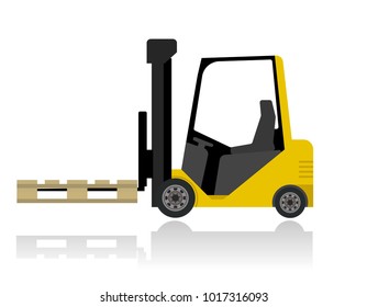 forklift with pallet isolated on white background 