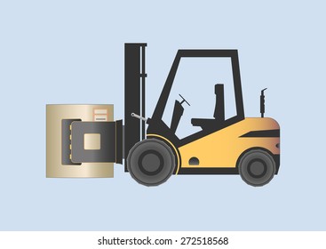 Forklift Paper Roll Clamp Vector Illustration Stock Vector (Royalty ...