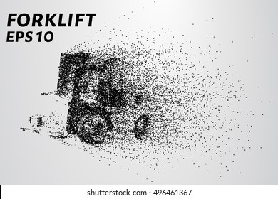 Forklift of the particles. The forklift consists of small circles.