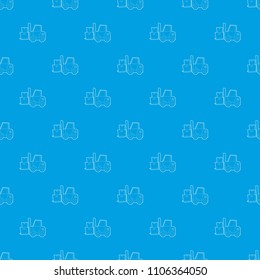 Forklift pattern vector seamless blue repeat for any use