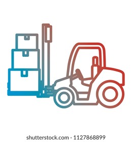 forklift with pile carton boxes