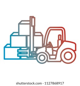 forklift with pile carton boxes