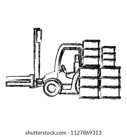 forklift with pile carton boxes