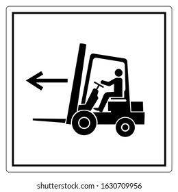 Forklift Point Left Symbol Sign, Vector Illustration, Isolate On White Background Label .EPS10