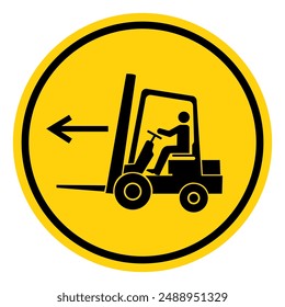 Forklift Point Left Symbol Sign, Vector Illustration, Isolate On White Background Label .EPS10