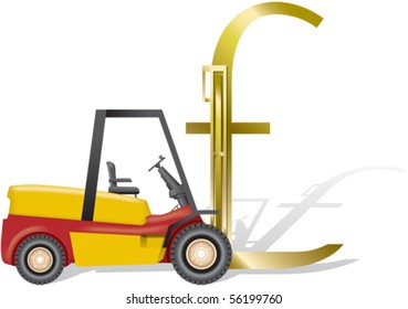 Forklift and pound sign