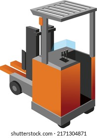 Forklift Reach truck isometric illustration