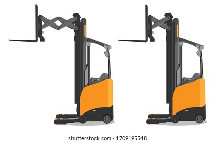 Forklift Reach truck vector on a white background