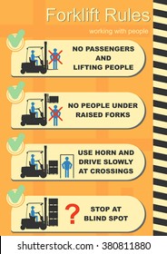 Forklift Safety Rules. Easy To Edit Vector Infographics.