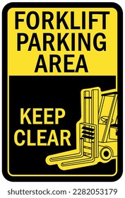 Forklift safety sign and labels forklift area