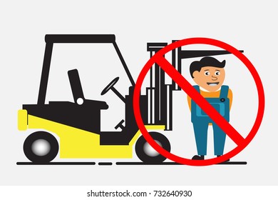 Forklift Safety.Warning Sign