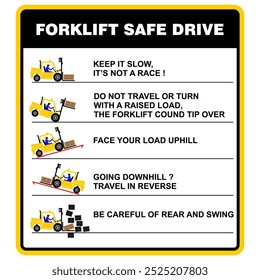 Forklift save drive, sign vector