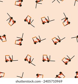 Forklift seamless pattern. Suitable for backgrounds, wallpapers, fabrics, textiles, wrapping papers, printed materials, and many more. Editable vector.