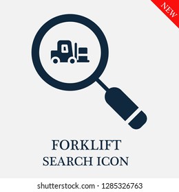 Forklift search icon. Editable Forklift search icon for web or mobile.