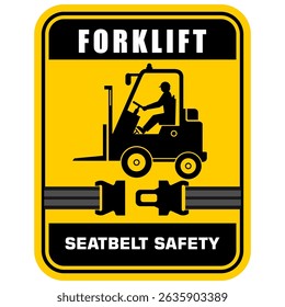  Forklift seat belt safety sign vector