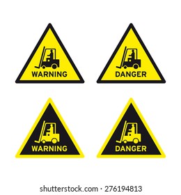 Forklift sign vector set warning danger