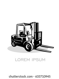 Forklift Silhouette Logo Vector