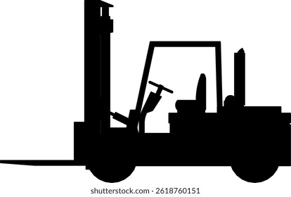 Forklift silhouette on white background