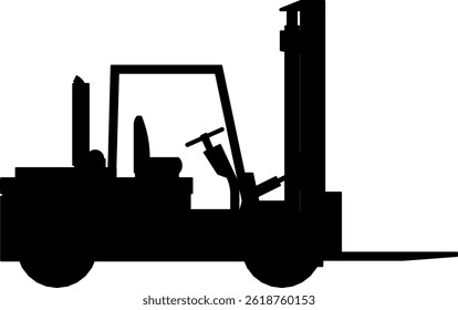 Forklift silhouette on white background