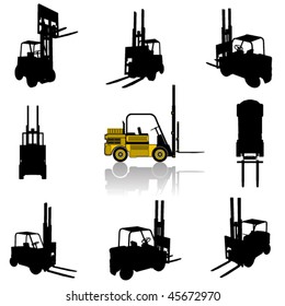 forklift silhouette set