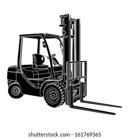 Forklift silhouette vector