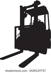 Forklift silhouette viewed from an angle