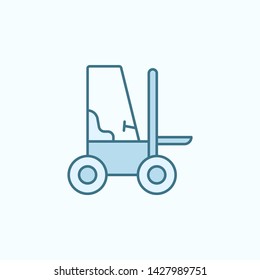 forklift with simple color element icon