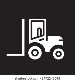 forklift simple icon, vector illustration 