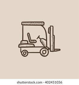 Forklift sketch icon.