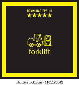 forklift sketch vector icon