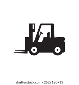 Forklift solid icon isolated on white background
