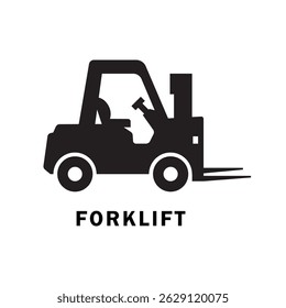 Forklift solid logo isolated on white background