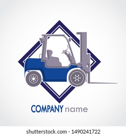 forklift square blue color logo