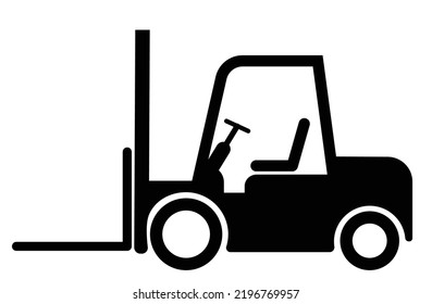 símbolo de elevación de horquilla, icono plano simple - arte vectorial
