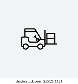 Forklift thin liner icon isolated.