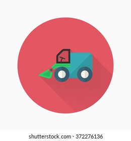 Forklift toy icon , Vector flat long shadow design. Children's toys concept.