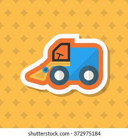 Forklift toy icon , Vector flat long shadow design. Children's toys concept.
