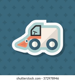 Forklift toy icon , Vector flat long shadow design. Children's toys concept.