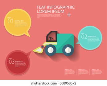 Forklift toy icon , Vector flat long shadow design.Children's toys  infographic,eps10